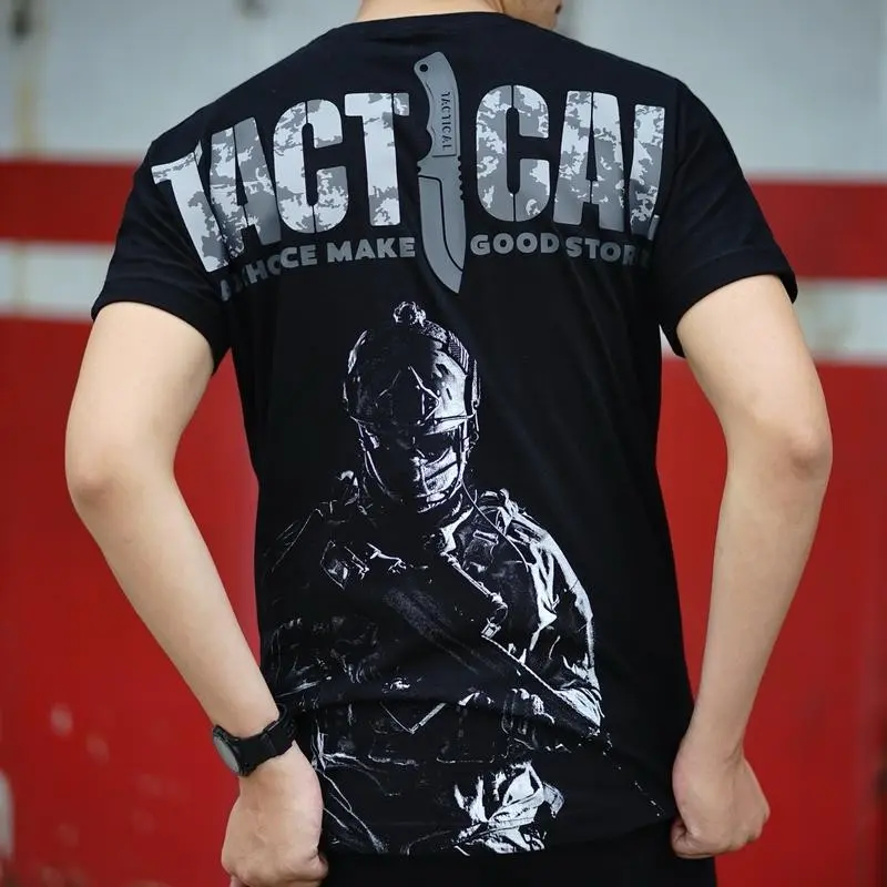 BOZRVK TSHIRT Kaos Pria | Kaos Pria Lengan Pendek | T Shirt Pria | Kaos Distro | Kaos sablon 3D timbul | Kaos Slimfit | Military T Shirt | Military Kaos | Tactikal Kaos | Tactical Desert HITAM HITAM Katun Panjang Oval Nyaman Combed Baju