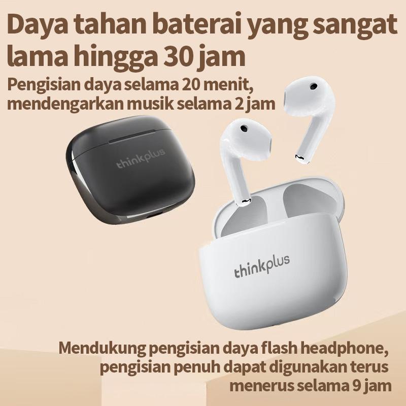 Lenovo thinkplus NEW TWS Bluetooth V5.0 Earphone Headphone Tahan Lama Suara Bass Dalam Stereo Dengan Kontrol Sentuh Earbud Olahraga