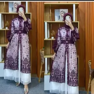 Azzura Outer Brukat Full Payet / Brukat Kondangan Wisuda Lebaran Terbaru / Cardigan Dress Brukat kekinian