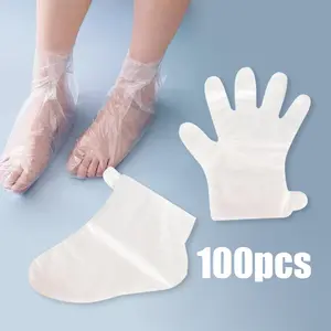 200 Pcs Masker Kaki Sekali Pakai Kaki Plastik Sekali Pakai Pedicure Penutup Sarung Kaki Untuk Paraffin Wax Bath Foot Care