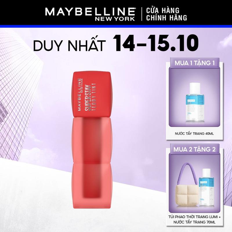 [MUA 1 TẶNG 1 QUÀ] Son Kem Bông Bền Màu Superstay Teddy Tint Maybelline New York 5ml