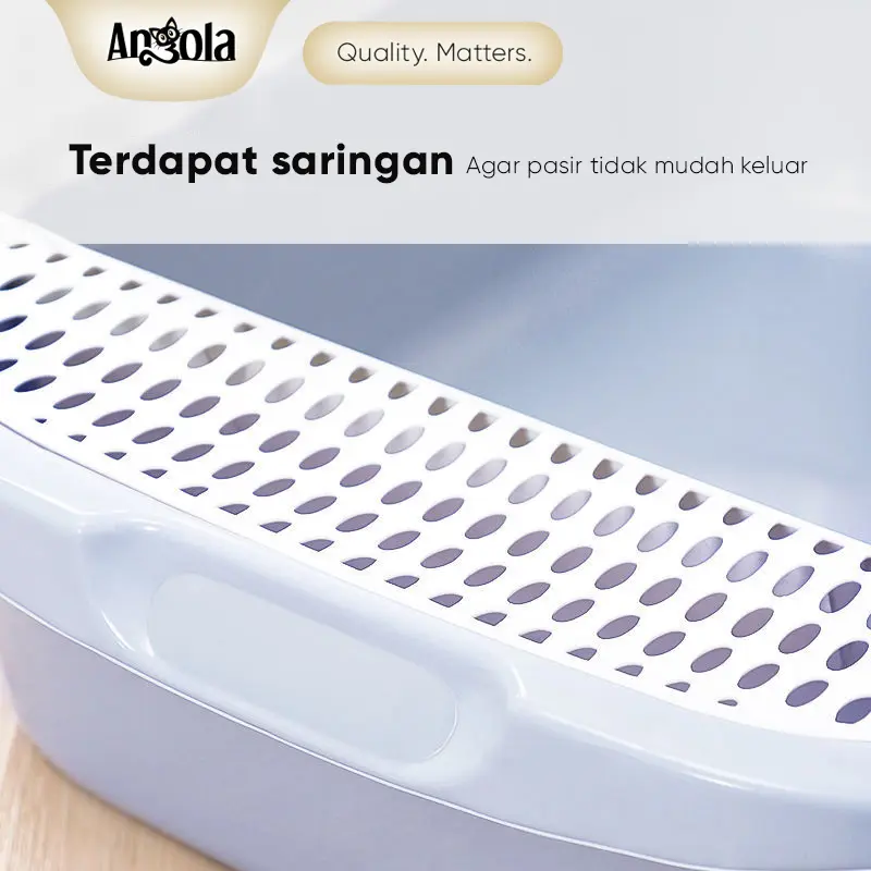ANGOLA Cat Litter Box M06 Tempat Bak Pasir Kucing Tempat Pup Toilet Kucing 6