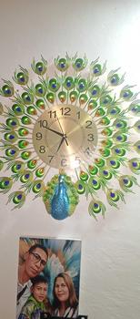 Product Review of Clock 60X60 cm 3D Wall Clock Peacock Clock Wall Decor Metal Wall Art Home Decor Light luxury Clock from ** 0