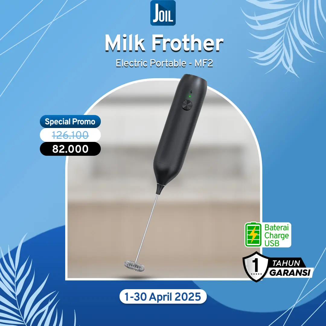 [PROMO] Joil Milk Frother Alat Pengocok Susu Pengaduk Foam Kopi Latte Elektrik Portable 304 Stainless Steel - MF2