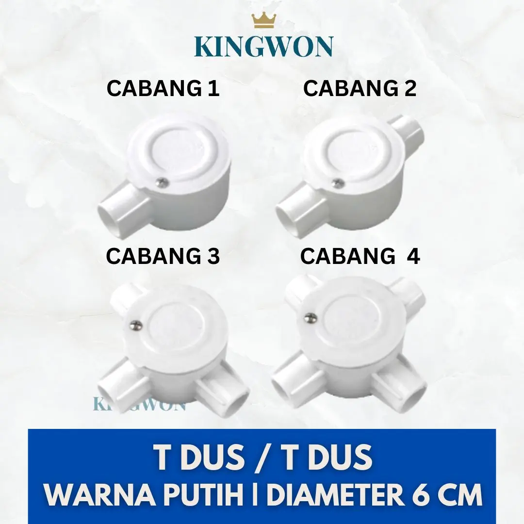 T DUS T DOS TEEDUS CABANG 1/2/3/4 PUTIH 20 MM / TDOS / TDUS CONDUIT LISTRIK RUMAH SAMBUNGAN KABEL