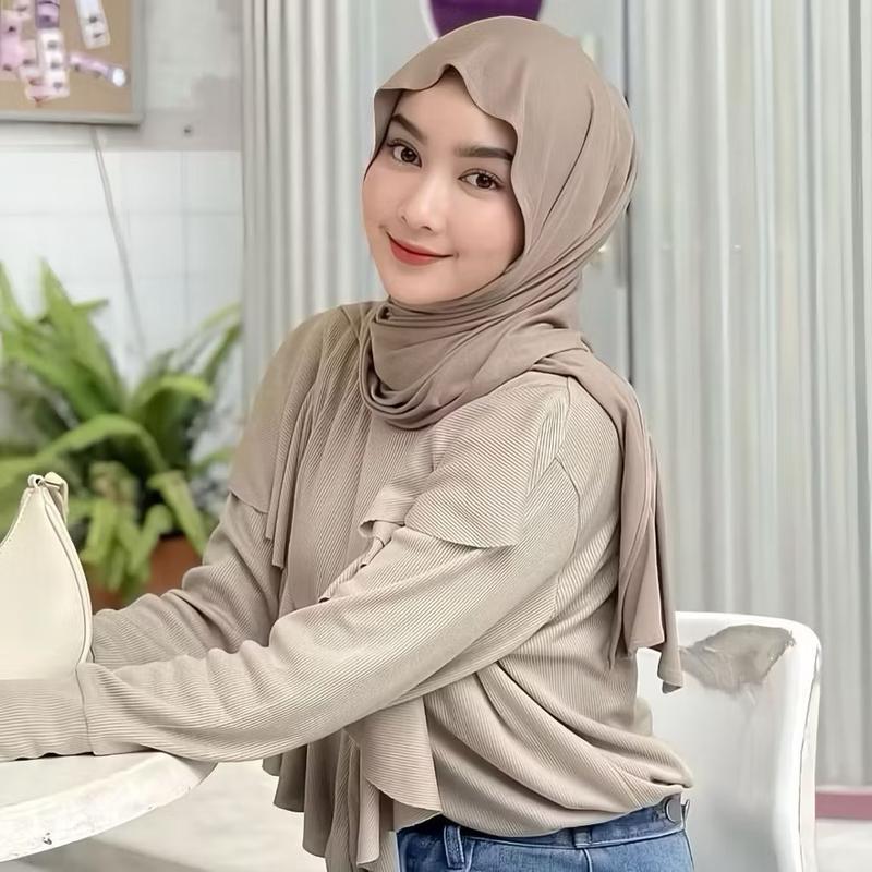 PASHMINA KAOS RAYON PREMIUM UKURAN 180X75CM HIJAB KAOS RAYON SHAWL 1