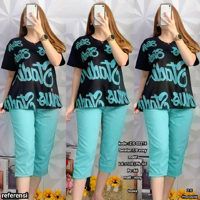Setelan Celana Pendek Voxy Motif 3