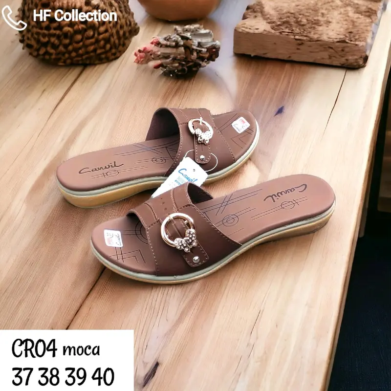 Carvil wanita sendal selop trepes wanita merk carvil size 37-40 baham sintetis 0