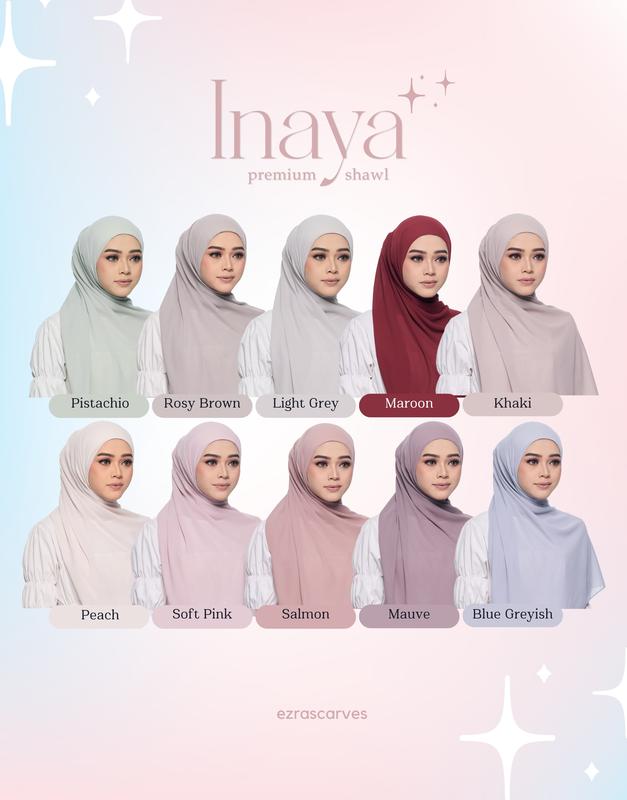 INAYA PREMIUM SHAWL CHIFFON BY EZRA SCARVES - TikTok Shop Malaysia