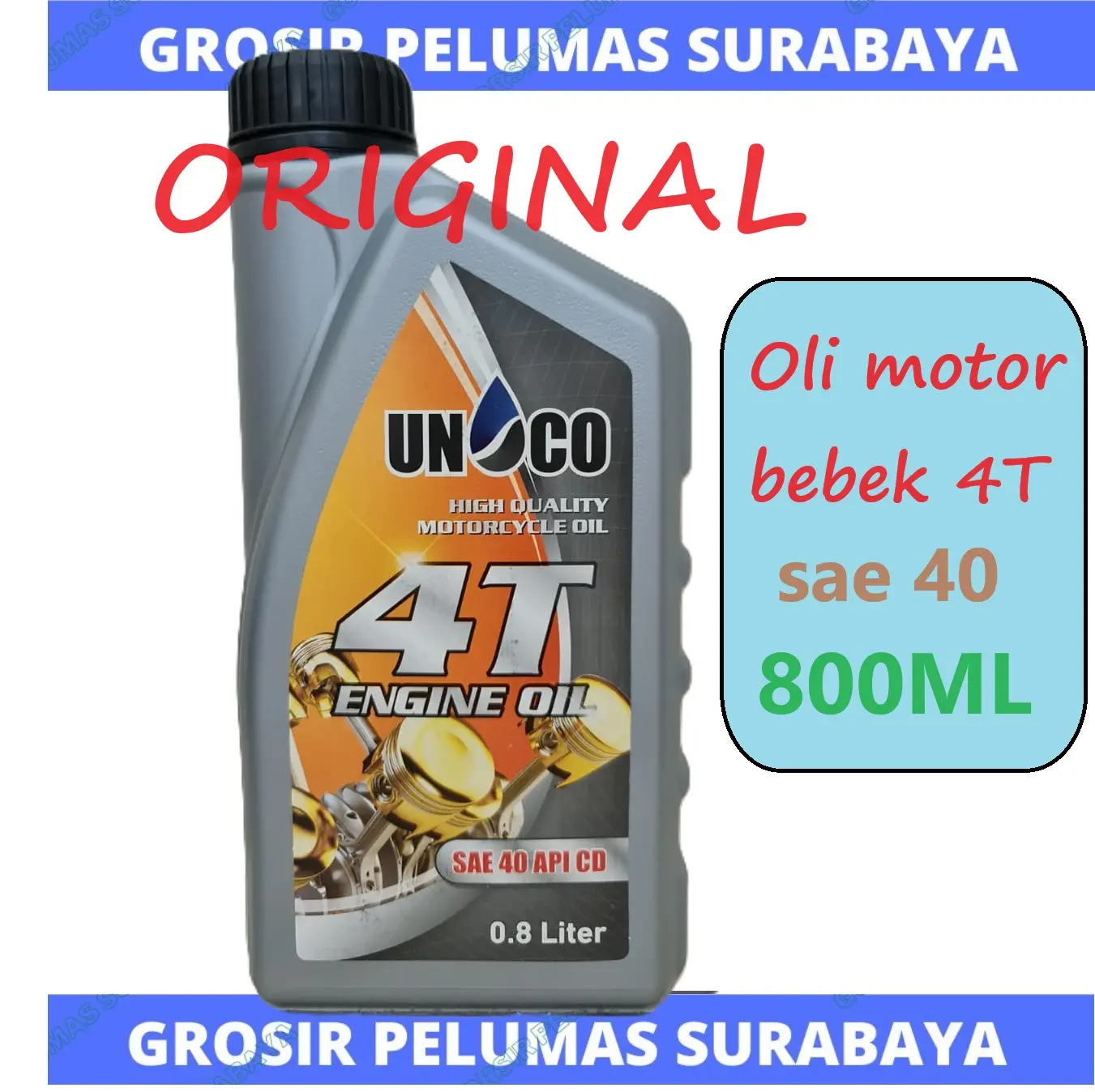 Murah SNI Oli Mesin Motor bebek Ecco UNOCO 4T sae 40 800ml 800 ML oli motor murah engine oil murah