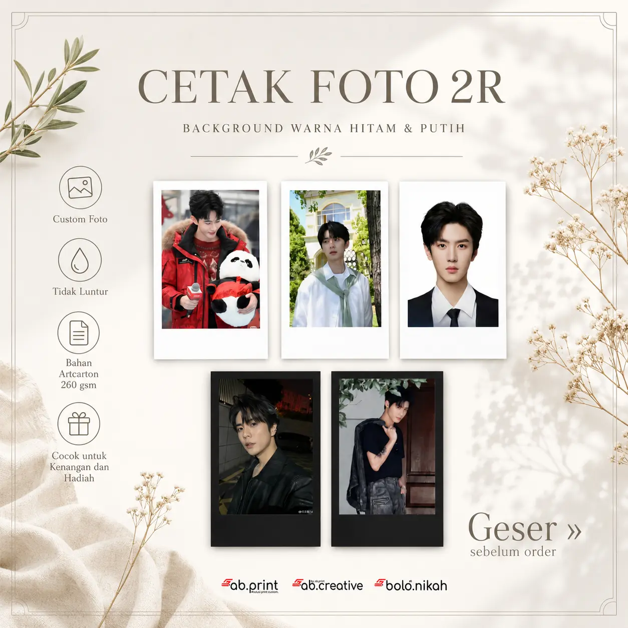 Cetak Foto 2R 25pcs  Kertas tebal Tanpa Po Langsung Proses harga reseller bisa request warna