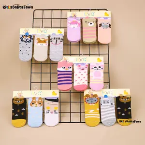 (ISI 3 PASANG) [ANTI SLIP] Gemoy Baby Socks 0-12 Month / SNI Tebal Kaos Kaki Bayi Laki Perempuan Prewalker Import Kiosbalitafawa