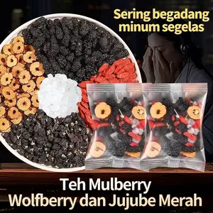Teh Gula Batu, Mulberry, Goji Berry, dan Kurma Merah  - Kaya akan vitamin, teh ini meningkatkan daya tahan tubuh dan memberikan nutrisi seimbang bagi pria dan wanita.