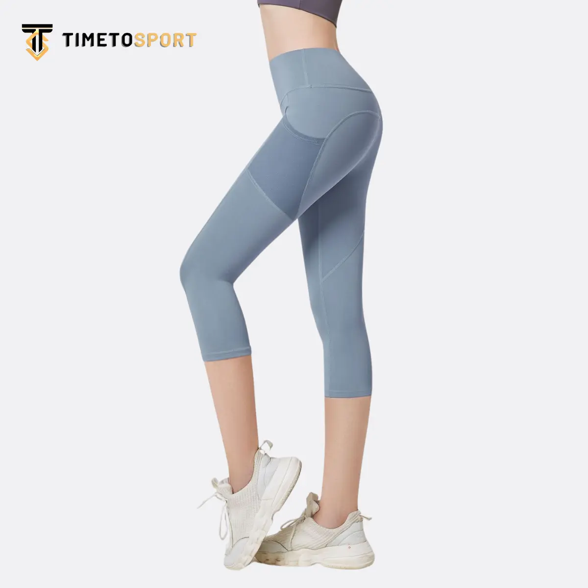 TIMETOSPORT Celana Legging Sport Panjang 7/8 Joging Olahraga Outdoor Yoga Gym Fitness Aerobik Zumba Wanita 1073