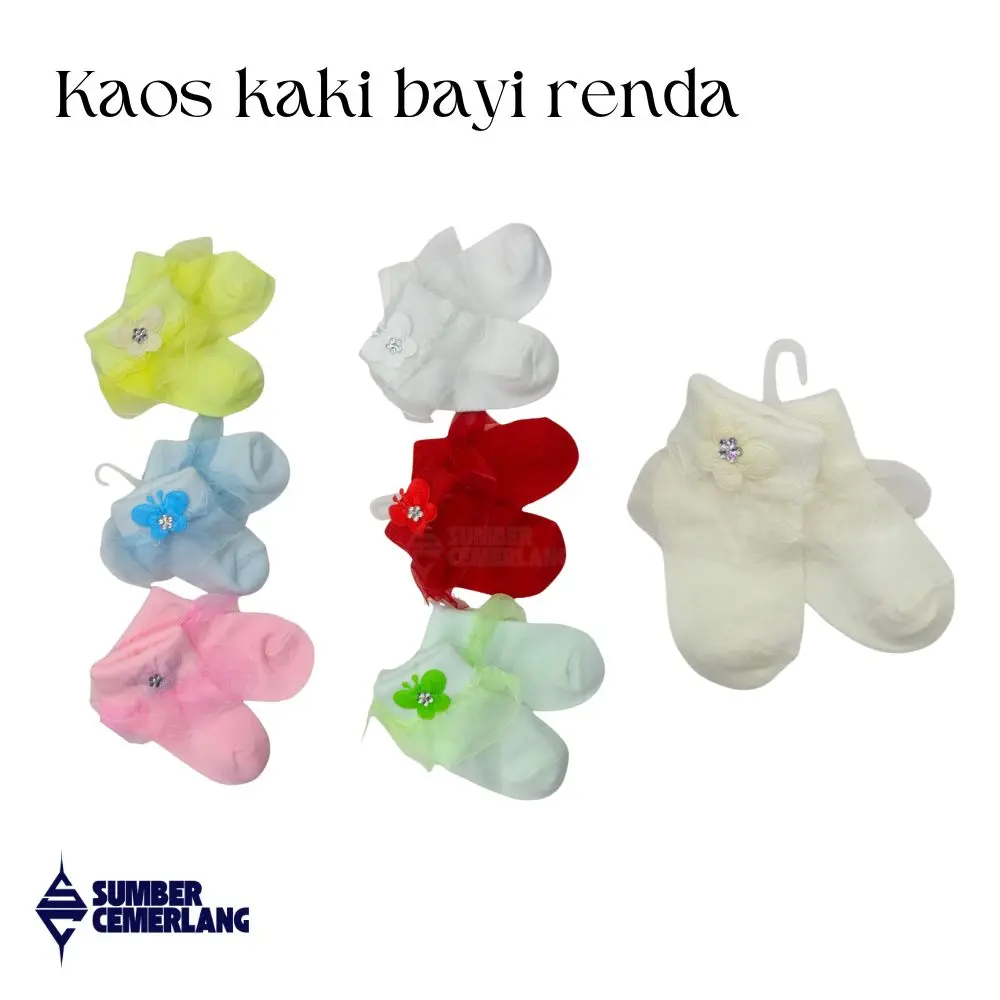 Kaos Kaki Bayi Perempuan dengan Renda Cewek Newborn
