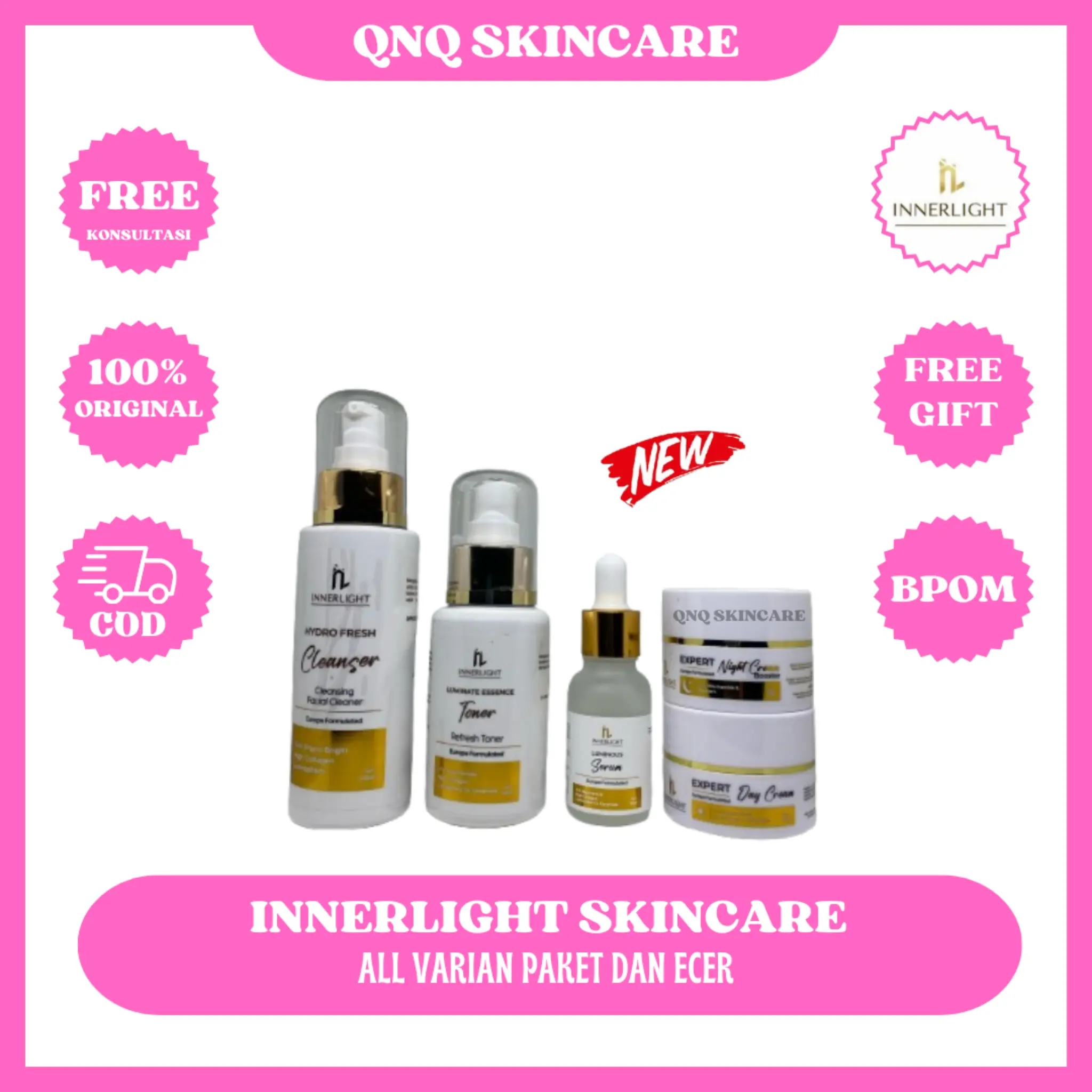 INNERLIGHT SKINCARE ORIGINAL BPOM ALL VARIAN PAKET Semua Jenis Kulit Mencerahkan Facial Wajah Perawatan Hitam Muka Pencerah