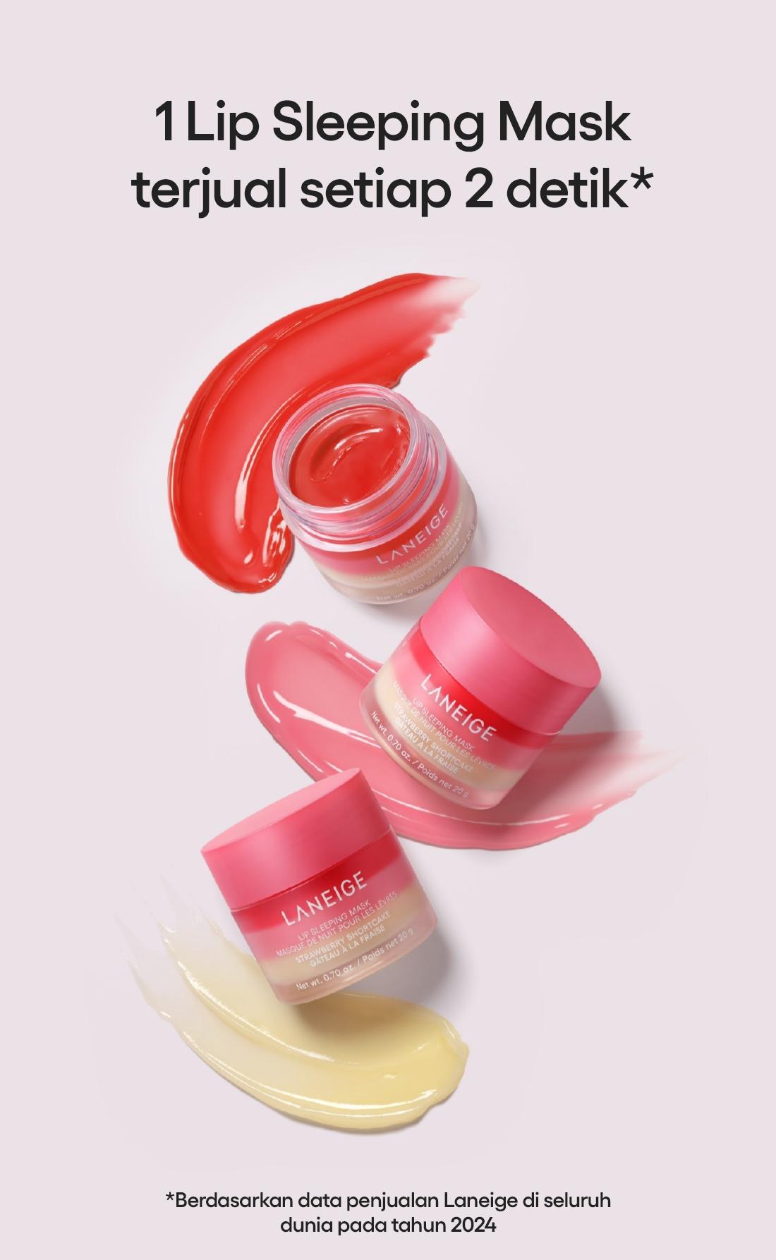 LANEIGE Lip Sleeping Mask Strawberry Shortcake 20g - Masker Bibir Malam, Melembapkan Bibir Kering & Pecah-pecah, Pelembap Bibir