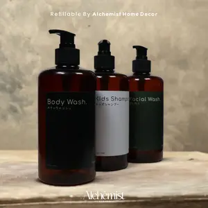 REFIL BOTOL AESTHETIK BOTOL PLASTIK 500ML AMBER COKELAT /BOTOL PLASTIK 500ML PUMP ISI ULANG SABUN MANDI SHAMPOO / BOTOL REFIL 500ML PUMP AESTHETIC / BOTOL WADAH ISI ULANG BODY WASH AESTHETIK