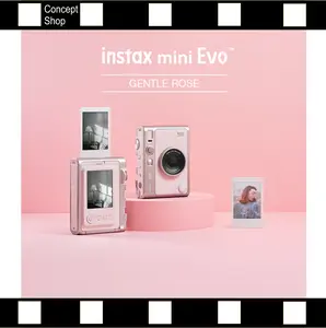 Fujifilm Instax Mini Evo Gentle Rose Kamera Instax dengan 10 Efek Lensa dan Film Resmi Garansi Indonesia