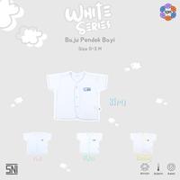 Gambar NOVA White Series - Baju Bayi - Baju Kancing Pendek Bayi  0-3 bulan (1 pcs) - LIST BIRU dari nova baby Kota Bandung 1 Tokopedia
