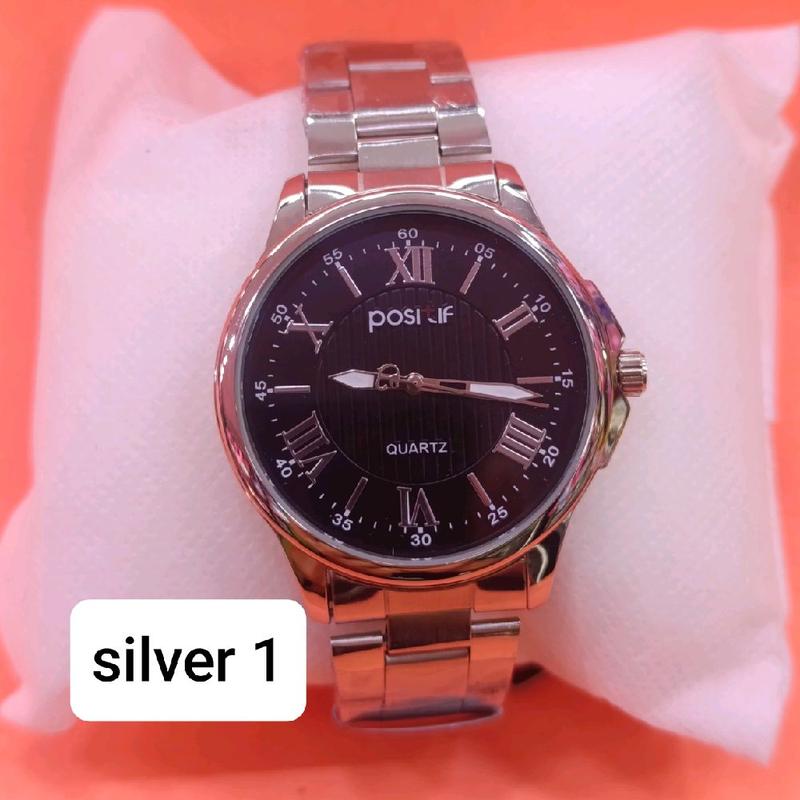 Jam Tangan POSITIF 100℅ Original Pria Diameter Case Cm Tali Rantai Water  Rasistant +Box silver