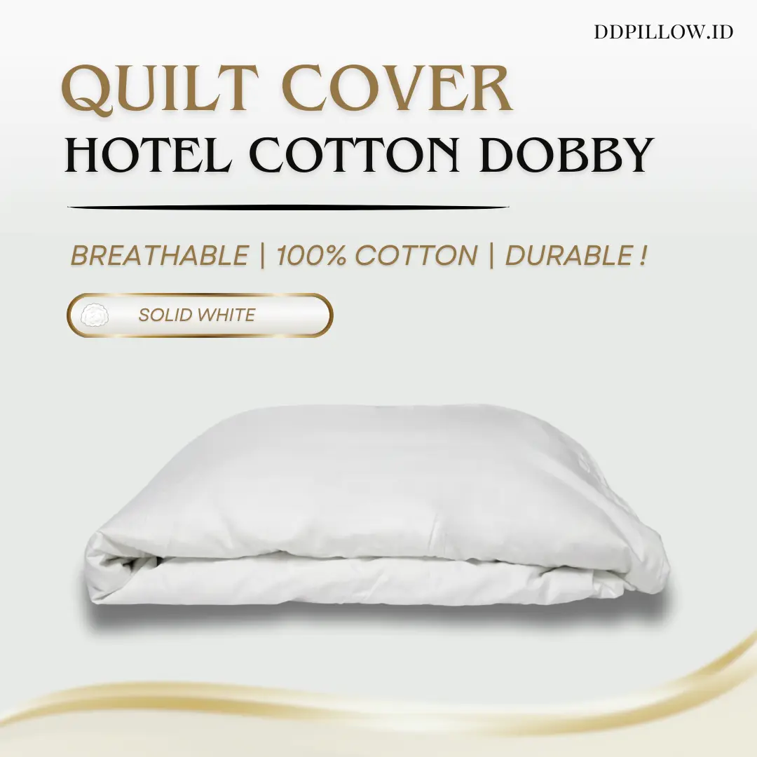 DDPillow Duvet Cover Hotel Polos 100% Cotton Dobby 300TC | Hotel Plain Quilt Cover | Sarung Selimut Hotel Bintang 5 Polos | Machine Washable | Breathable | Tidak Berbulu dan Awet