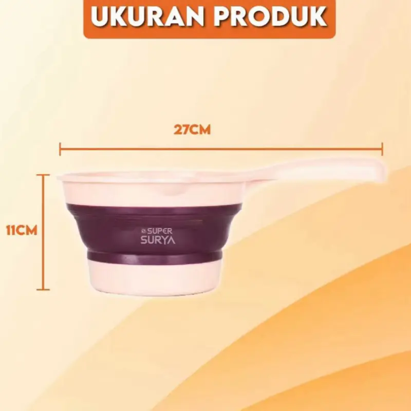 gayung lipat elastis silicon portable serbaguna wadah mandi cuci