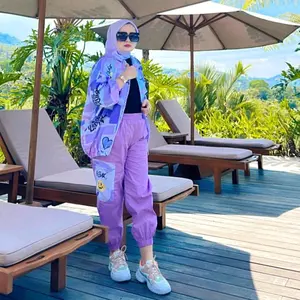 Setelan jaket olahraga by Calistha Celana hoodie Celana Muslim Setelan Wanita