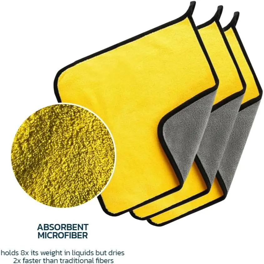 5pcs set  Super Absorbent Car Wash Microfiber Towel Car Cleaning Drying Cloth Hemming
