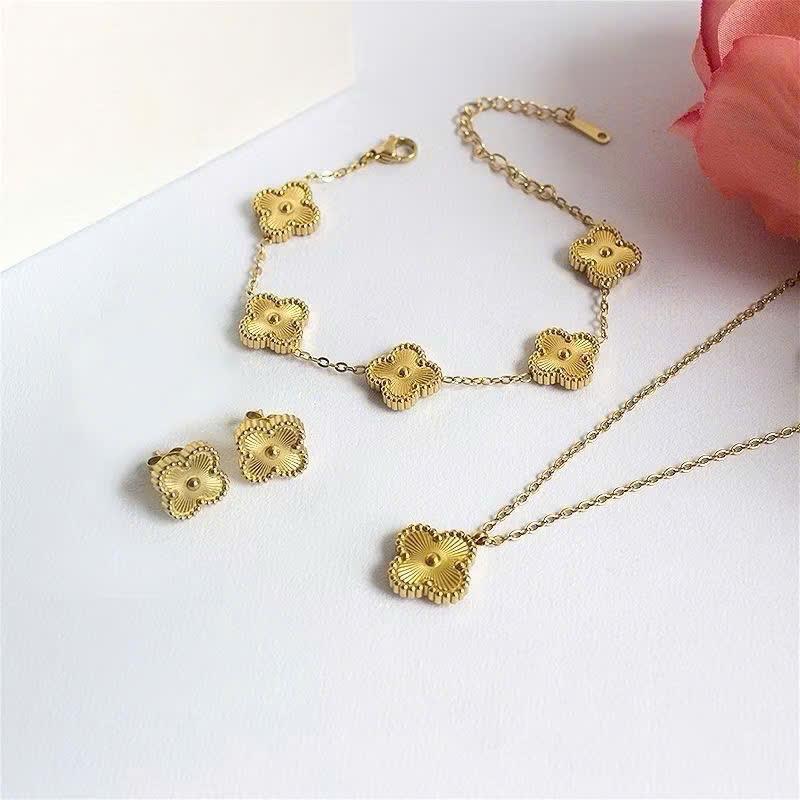 Set phụ kiện cỏ 12MM ( dây chuyền - khuyên tai - vòng tay)