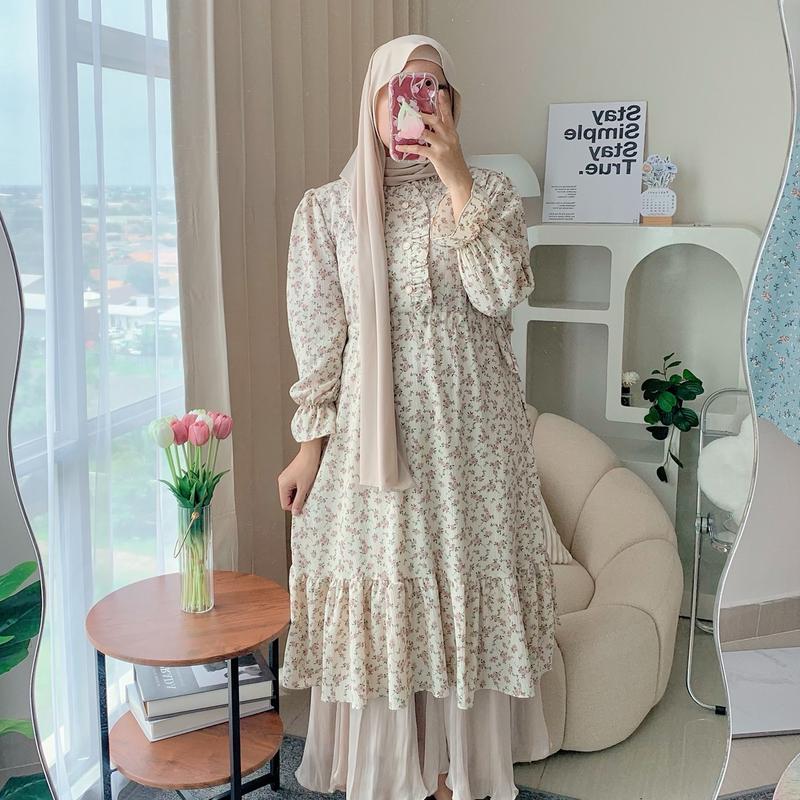 Rose blossom dress | Tunik Korean style | Dress motif bunga | Dress floral 5