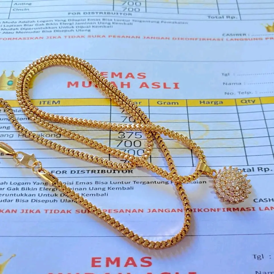 Kalung Milano panjan 60 cm berlapis emas muda asli dapat surat dari toko