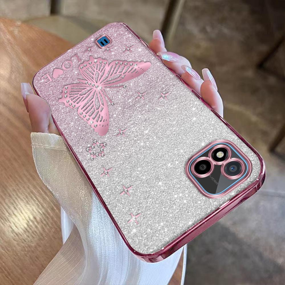 เคส สำหรับ Realme C11 2021 นุ่ม ชุบด้วยไฟฟ้า พร้อมคริสตัลและกระดาษแฟลช