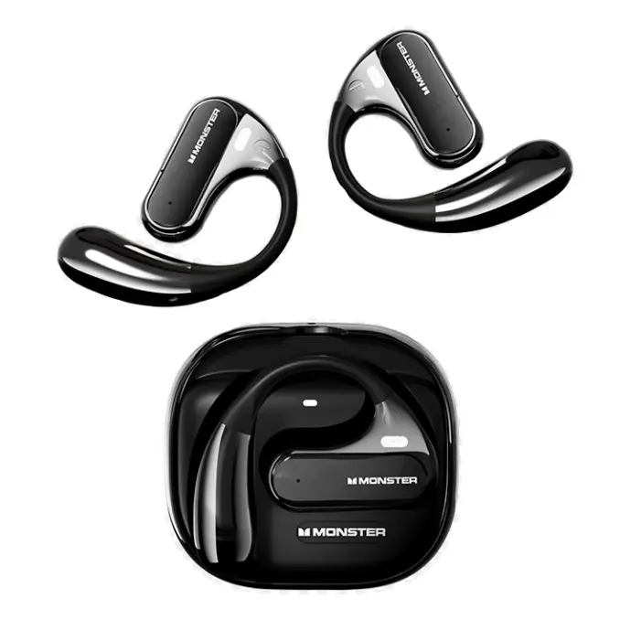 [Lam] Tai nghe hở tai, Quái Vật, AC320, Tai nghe không dây, Bluetooth 5.4, Nói chuyện rõ ràng, Hộp xoay thời trang có Dây buộc, Sạc Type-C, Phát lại 24H, Tai nghe thể thao chống nước IPX5, Lam