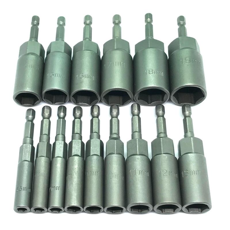  Bộ Đầu Chụp Mở BuLong ỐC 15 Cỡ Từ 5.5 Đến 19mm Dành Cho Máy Khoan Điện Máy Bắt Vít Cầm Tay 