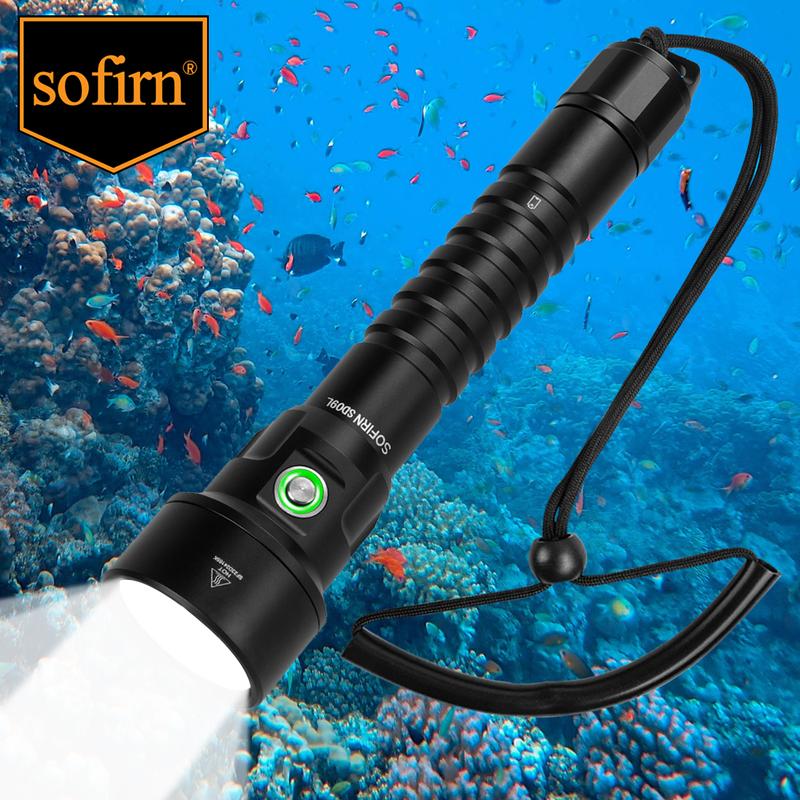  Đèn pin lặn LED Sofirn SD09L 6800lm 542M 21700 Pin 5000mah Có Thể Sạc Lại USB Đèn pin chống thấm nước dưới nước SST40 Thích hợp để lặn Chụp ảnh dưới nước và ngoài trời 