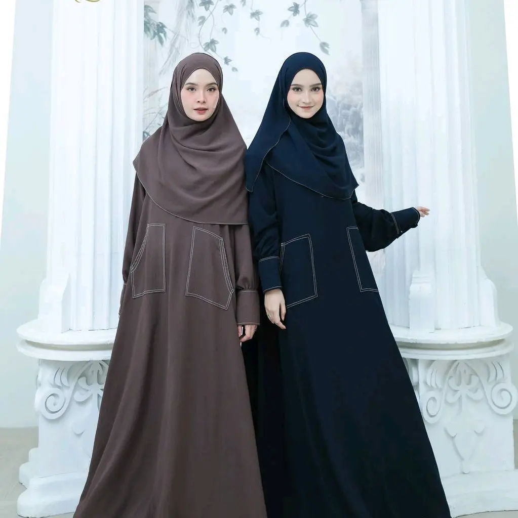 Denaf.outfit | Lubna Abaya by SAZ Daily - Gamis polos busui lembut dan adem