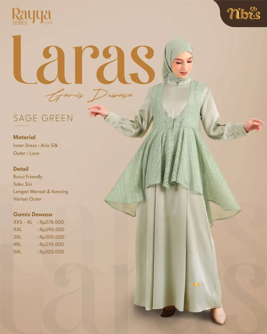 NIBRAS SARIMBIT LARAS FAMILY GAMIS  DEWASA