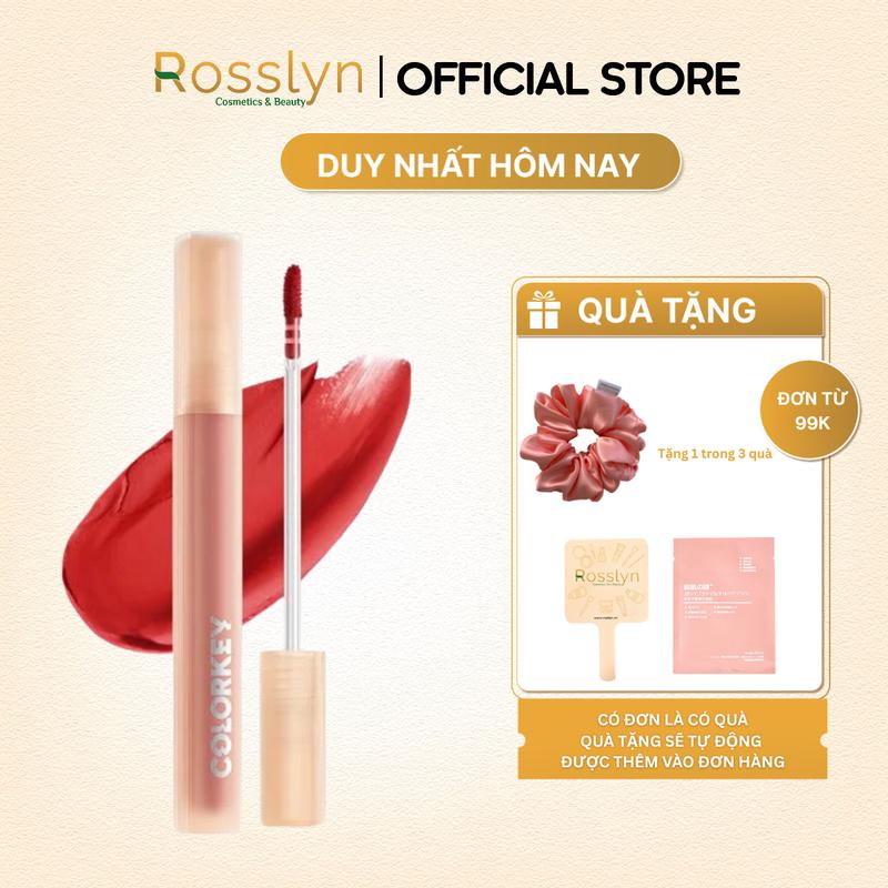Son tint bóng COLORKEY Watery Matte Lipgloss không thấm nước và dưỡng ẩm Rosslyn Cosmetics