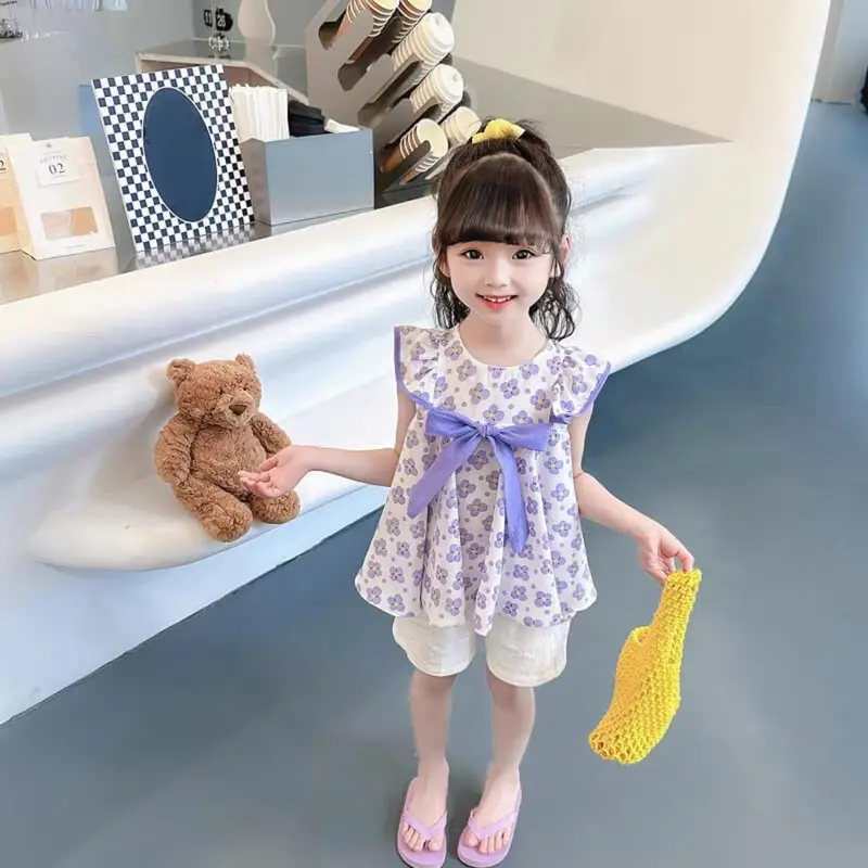 Baju Anak - Setelan Anak Perempuan Midori Pita Motif Bunga Terlaris / Fashion Oneset Anak Korean Style 2
