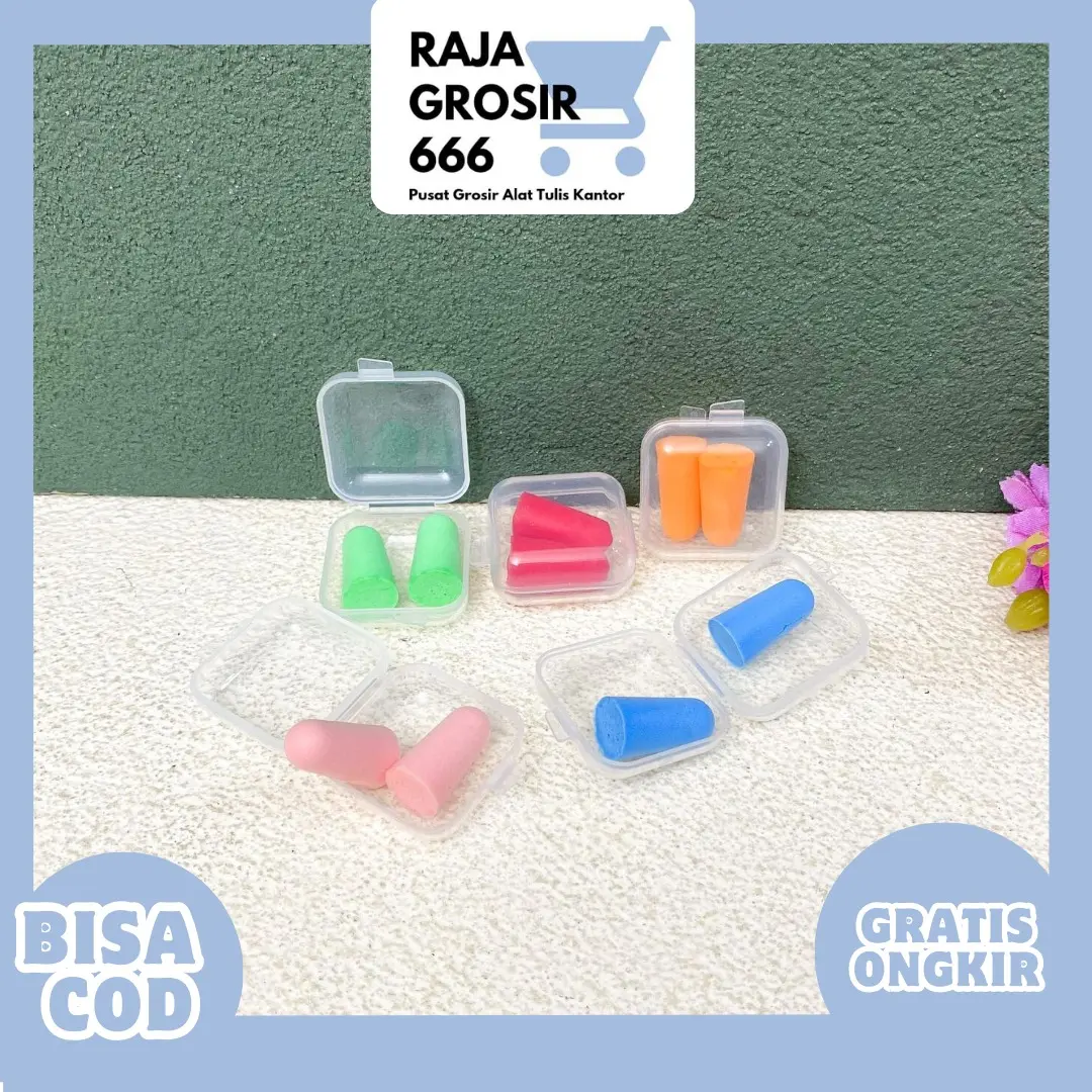 PENUTUP TELINGA BUSA EARPLUG FREE BOX MN-1814 PEREDAM SUARA SLEEPING EARPLUGS FREE BOX