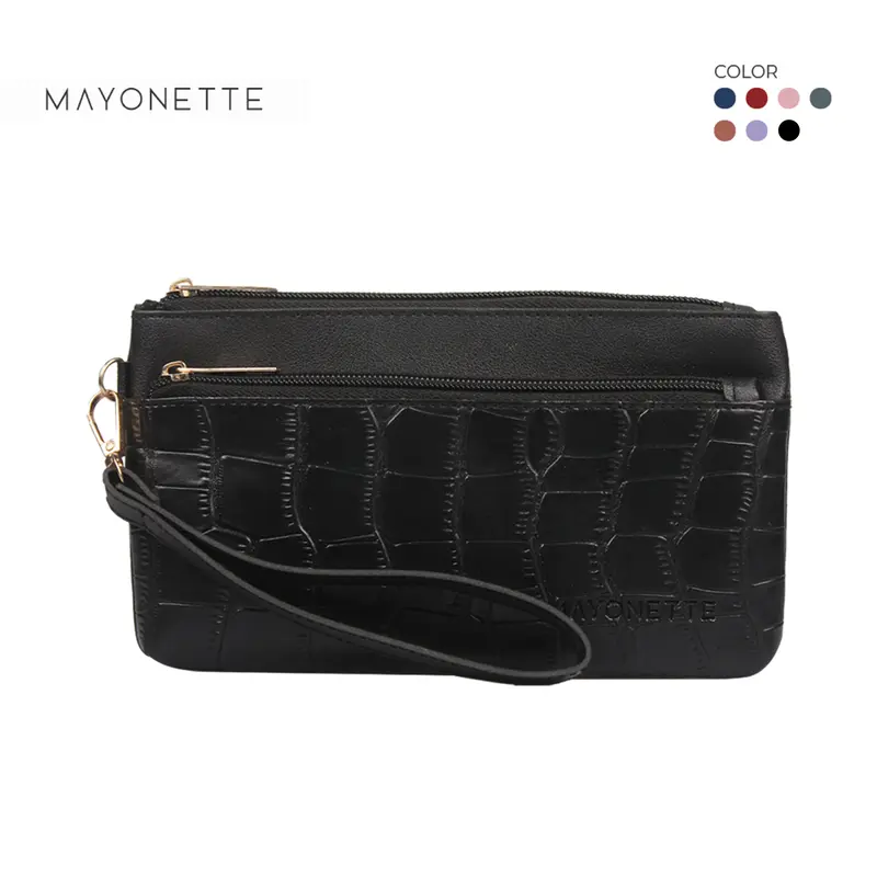 MAYONETTE Lumina Croco Pouch Dompet Wanita Terbaru 2021 Korea Tas Croco Wanita Kulit 0
