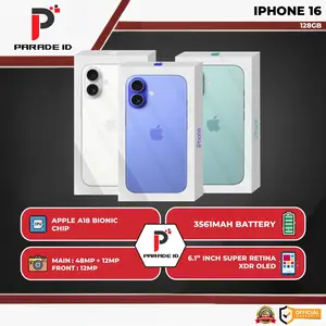 [ TIKTOK ] [ PID X WW ] APPLE IPHONE 16 128GB GARANSI RESMI INDONESIA | A18 BIONIC CHIP | IP68 | 6.1" INCH SUPER RETINA XDR OLED | FUSION KAMERA 48MP