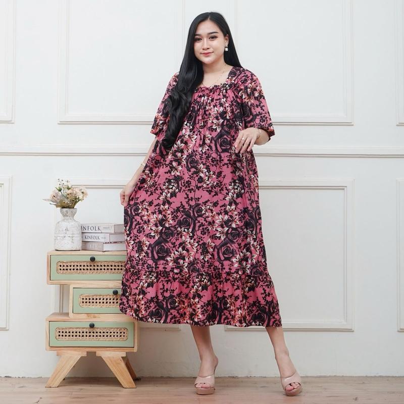 Daster Wanita Fuji Aliyaa Jumbo Motif Bunga Daster Fuji Karet Nyaman remaja 9