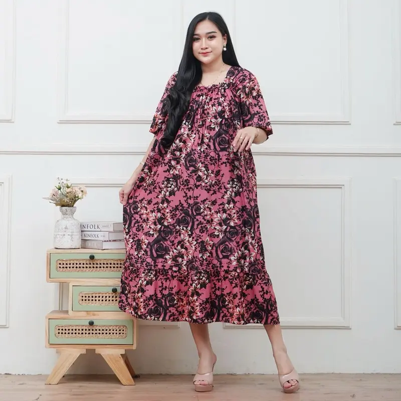 Daster Wanita Fuji Aliyaa Jumbo Motif Bunga Daster Fuji Karet Nyaman remaja 8