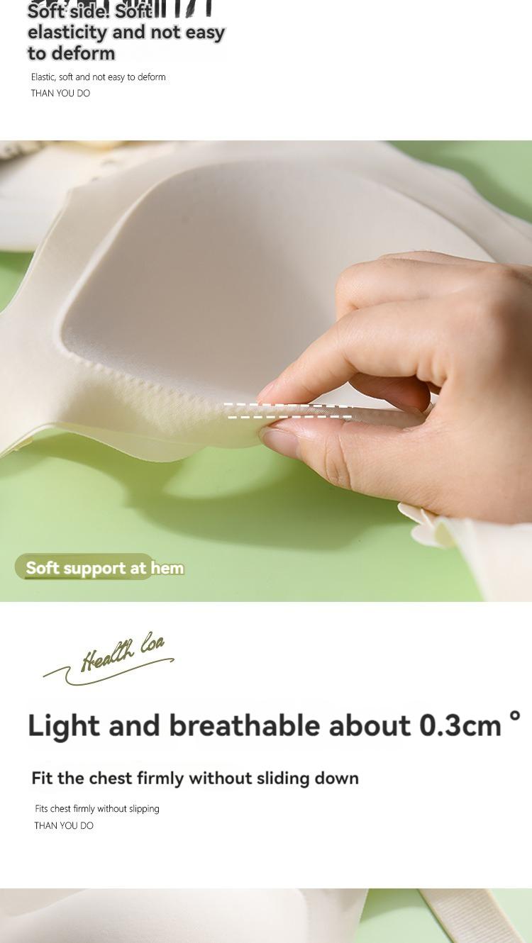 Product Introduction of Jelly strips non-marking large size underwear female summer thin section large breasts show small breasts gathered without steel ring fixed cup bra 13