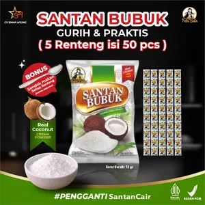 [SANTAN BUBUK 5 RENTENG] Hadiah Sendok Makan Santan Bubuk Putri Cinta Halal BPOM Kemasan 13 Gram ISI 50 PCS (5 RENTENG)