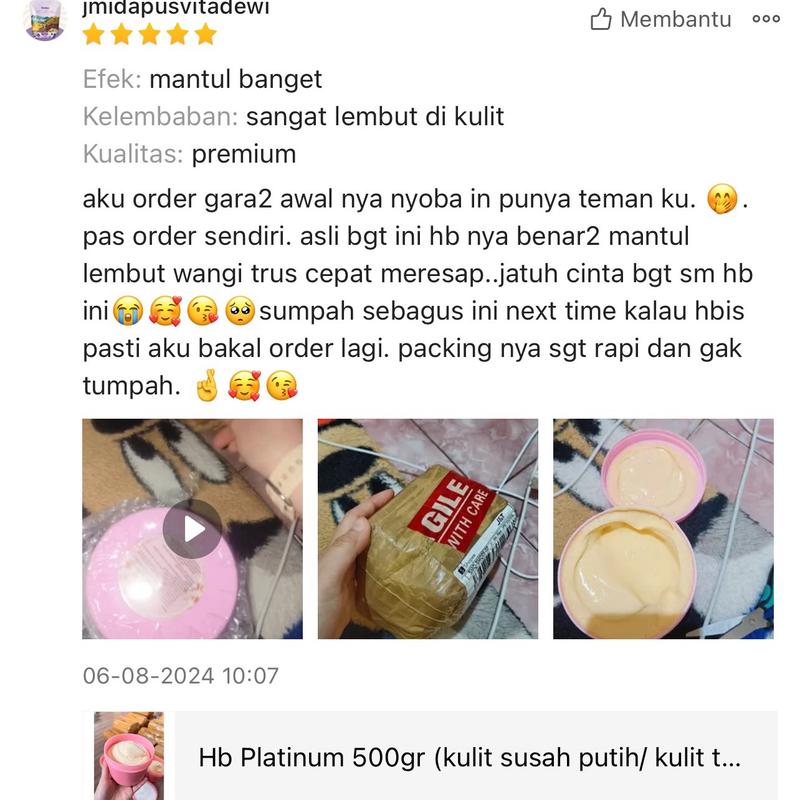 Handbody Platinum 100gr untuk kulit susah cerah, susah putih dan kulit tebal 4