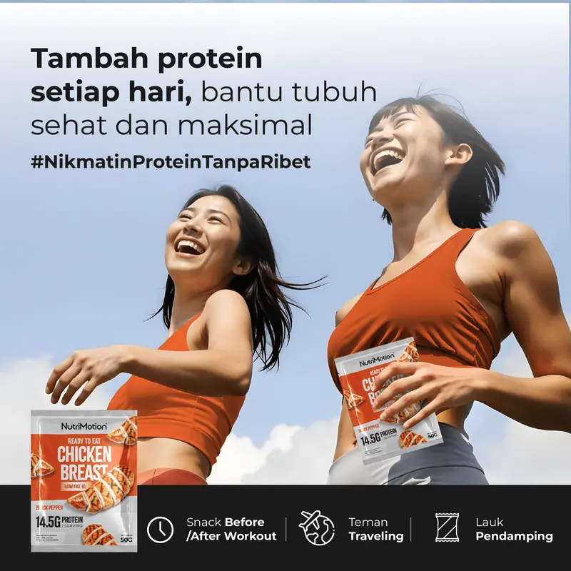 (KOL) Nutrimotion - Chicken Breast - Dada Ayam Siap Makan Tinggi Protein - Cemilan Sehat yang Rendah Lemak - (5pcs) 1