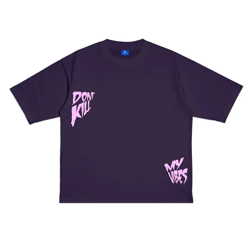 Simplimoods - Baju Kaos Distro Tshirt Skena Boxy Oversized Pria dan Wanita Dont Kill My Vibes Cotton Combed 24S Lembut Sablon Pendek Panjang Katun Cowok High 2